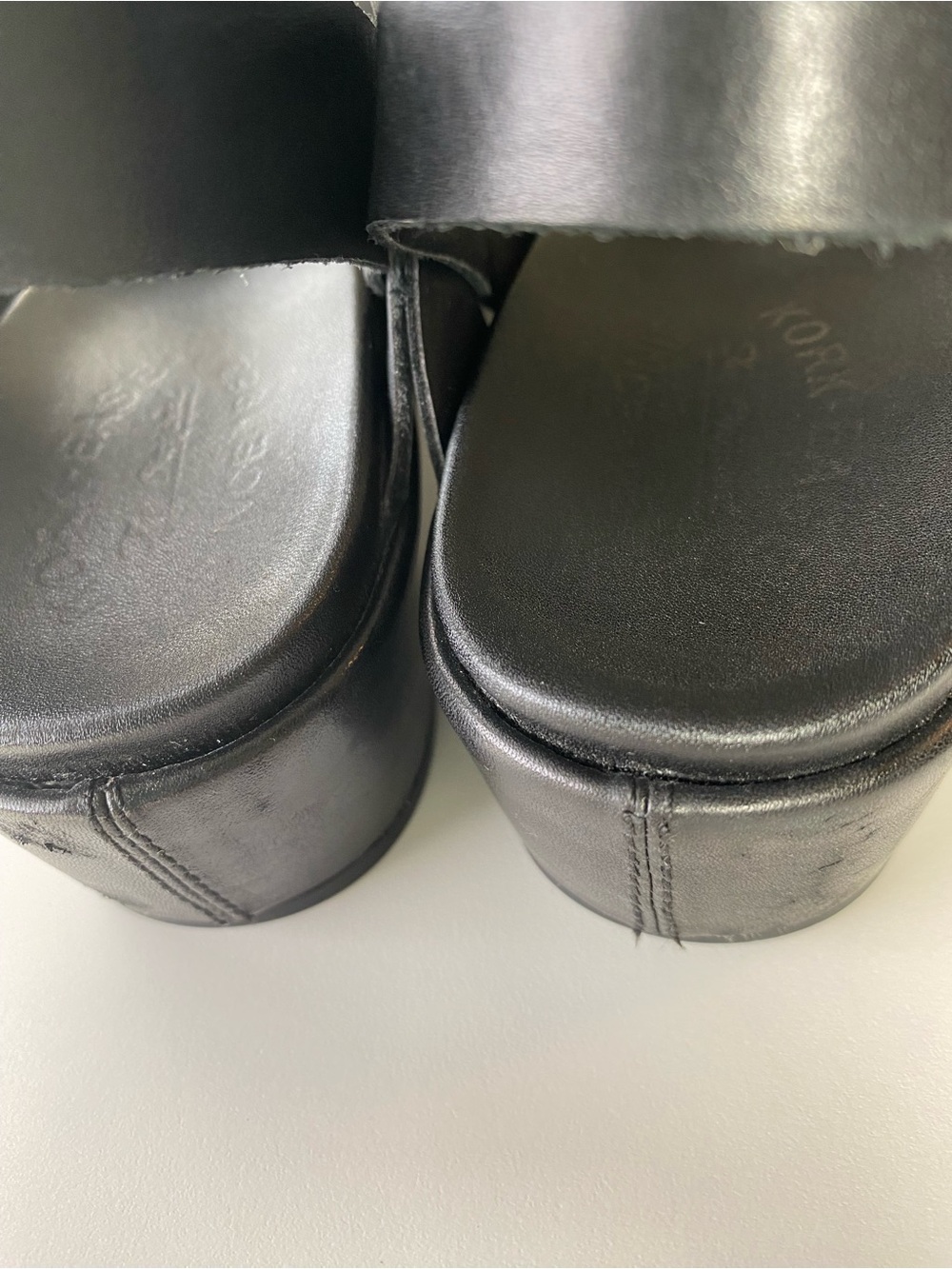 Kork-Ease Black Leather Platform Wedge Sandals Sz 10 Very Good Condition in Box! - Picture 5 of 11